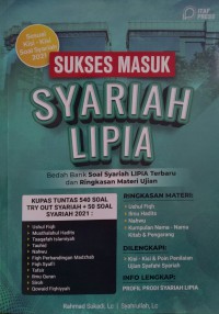 SUKSES MASUK SYARIAH LIPIA